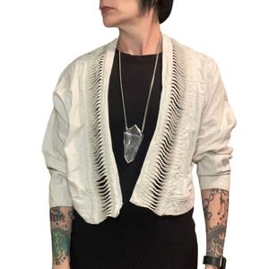Super comfortable linen jacket with cut outs.